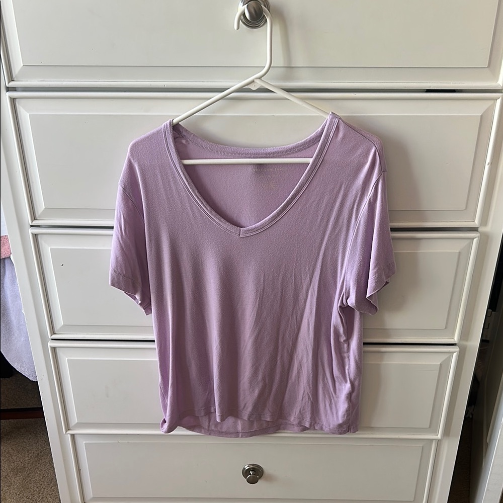 Lavender V-Neck Women's Top